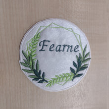 Motif Patch Personalised Text Fancy Frame Fern Leaf Border