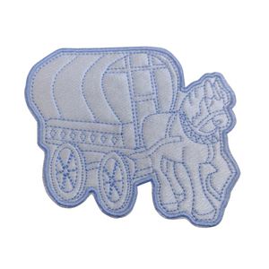Motif Patch 2 Tone Bow Top Wagon Horse Baby Motif Knitting Crochet Sewing Trimming