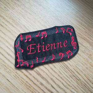 Motif Patch Personalised Name Musical Music Notes Border