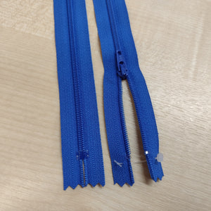 Haberdashery Zips - Closed end Nylon Plastic Teeth 11.5" / 29cm Royal blue