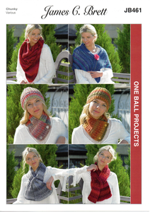 Knitting Pattern Leaflet James C Brett JB461 Chunky ONE BALL PROJECTS