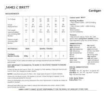 Knitting Pattern Leaflet James C Brett JB700 CHUNKY Cardigan