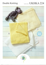 Knitting Pattern Leaflet UKHKA 224 Baby DK Blankets