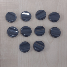 Buttons Pack of 10 Plastic Round Shank 18mm / 20mm Ripple Dark Grey