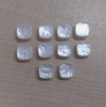 Buttons Pack of 10 Plastic Square Shank Pearlised Style 12mm (1.2cm) Ivory / Off white