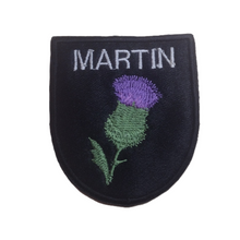 Motif Patch Scottish Thistle Shield Personalised Name