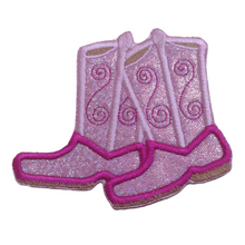Motif Patch Glitter Line Dancing Cowboy Boots