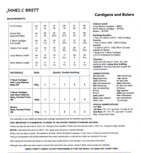 Knitting Pattern Leaflet James C Brett JB 682 Eyelet Cardigans / Bolero