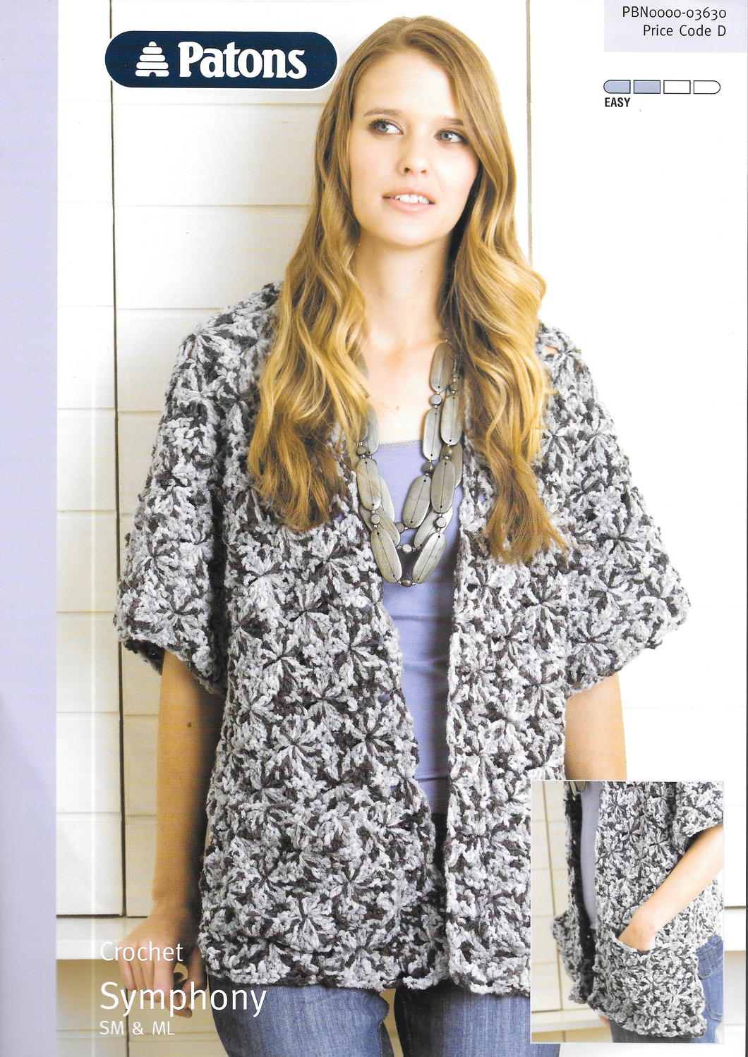 Crochet Pattern Leaflet Patons 3630 Symphony Ladies Scarf Cardigan