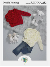 Knitting Pattern Leaflet UKHKA 283 DK Baby Cable Raglan Cardigans