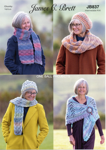 Knitting Pattern Leaflet James C Brett JB837 Chunky ONE BALL PROJECTS