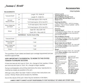 Knitting Pattern Leaflet James C Brett JB837 Chunky ONE BALL PROJECTS