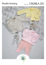 Knitting Pattern Leaflet UKHKA 281 DK Baby Raglan Cardigans