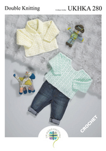 Crochet Pattern Leaflet UKHKA 280 DK Baby Sweater & Jacket