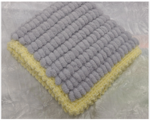 Handmade Soft Fluffy Pom Pom Crochet Trimmed Fabric Lined Baby Car Seat Blanket