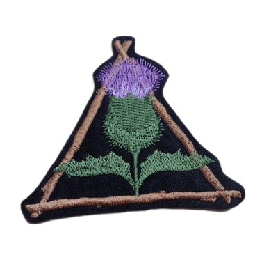 Motif Patch Scottish Thistle Stick Triangle Frame Style A