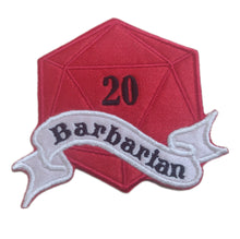 Motif Patch D20 Banner Dice RPG Class Barbarian