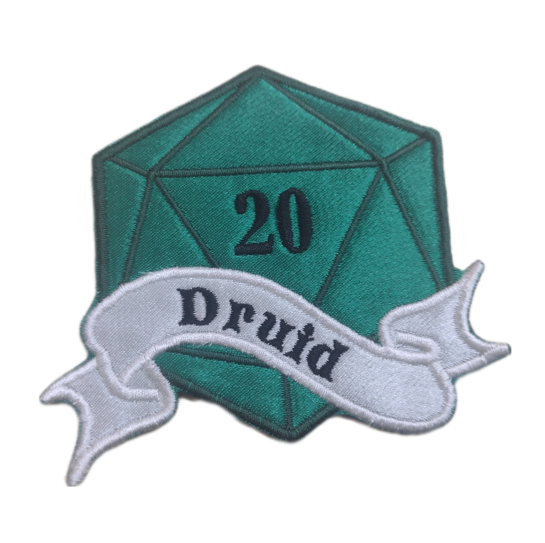 Motif Patch D20 Banner Dice RPG Class Druid