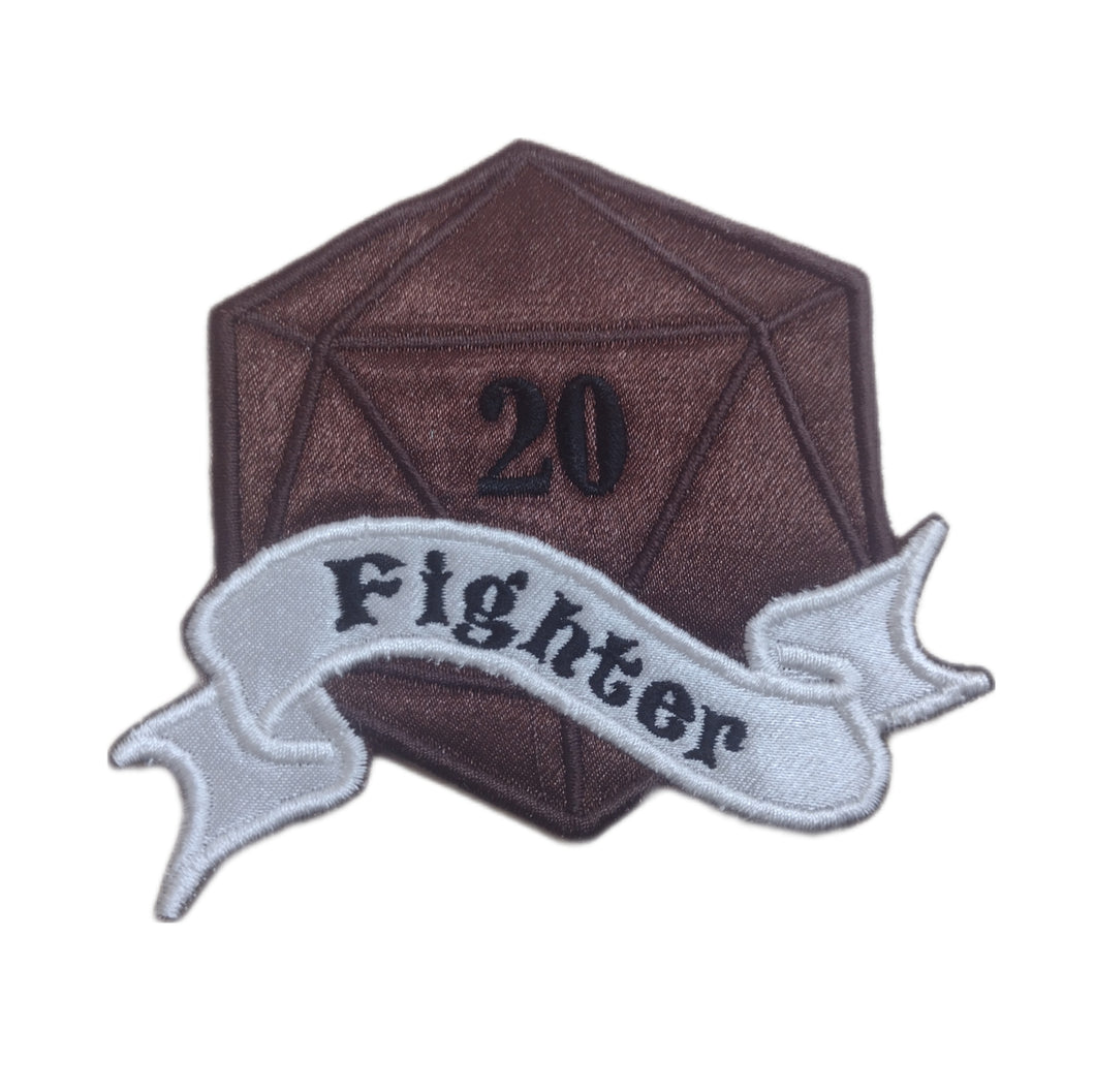 Motif Patch D20 Banner Dice RPG Class Fighter