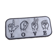 Patch LOVE Sign Language Hand Gesture & Word Typography