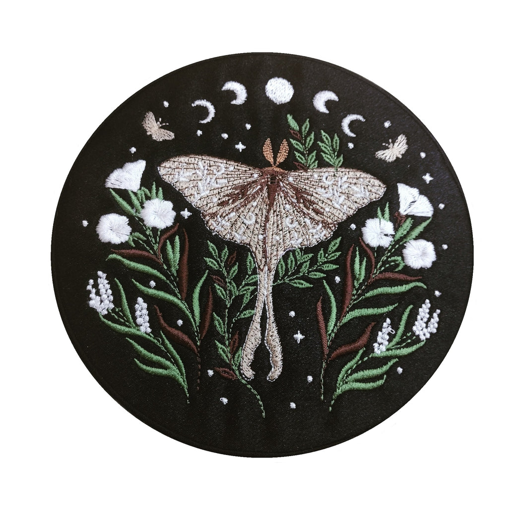 Motif Patch Floral Moon Phase Moth