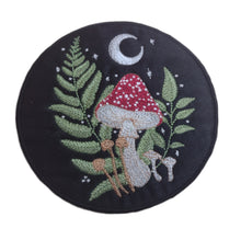 Motif Patch Night Moon Mushrooms Leaves