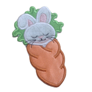 Motif Patch Plush Velvet Baby Bunny Carrot Sleeping Bag