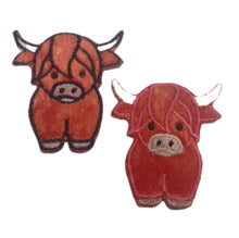 Motif Patch Plush Velvet Baby Scottish Highland Cow
