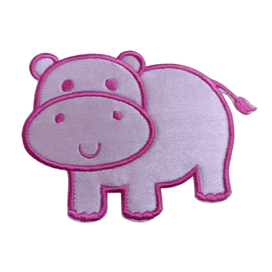 Motif Patch Cute Hippopotamus Hippo Outline