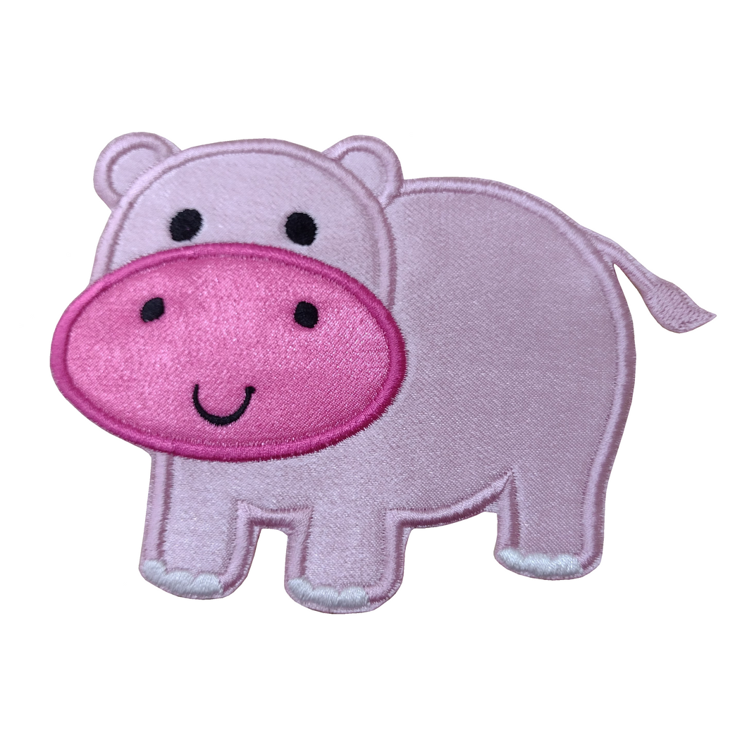 Motif Patch Cute Hippopotamus Hippo
