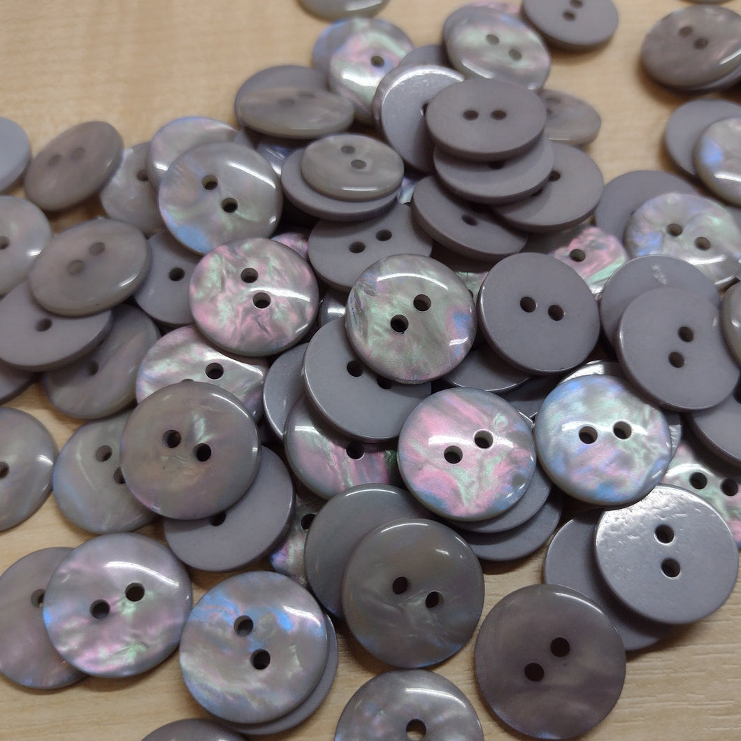 Buttons Plastic Round MOP Effect 17mm (1.7cm)