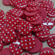 Buttons Plastic Round 2 Hole Polka Dots 1.5cm / 2.4cm
