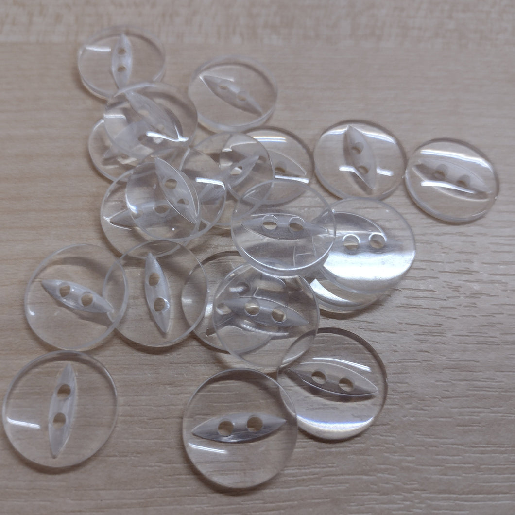 Buttons Plastic Round Fish Eye 16mm