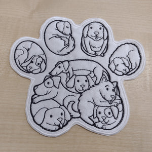 Motif Patch Large Cute Dog Paw Print