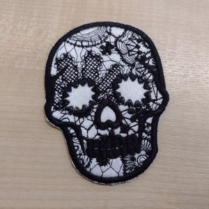 Motif Patch Lacy Patterned Skull Day of the Dead Style F