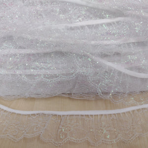 Lace Frilled 45mm wide (4.5cm) Iridescent sparkle