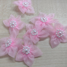 Trimmings Ribbon 4cm Ribbon Flowers with Pearl Beads