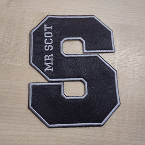 Motif Patch Personalised Name Font 01 Varsity Letters & Numbers