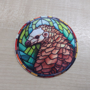 Motif Patch Stained Glass Window Theme Pangolin