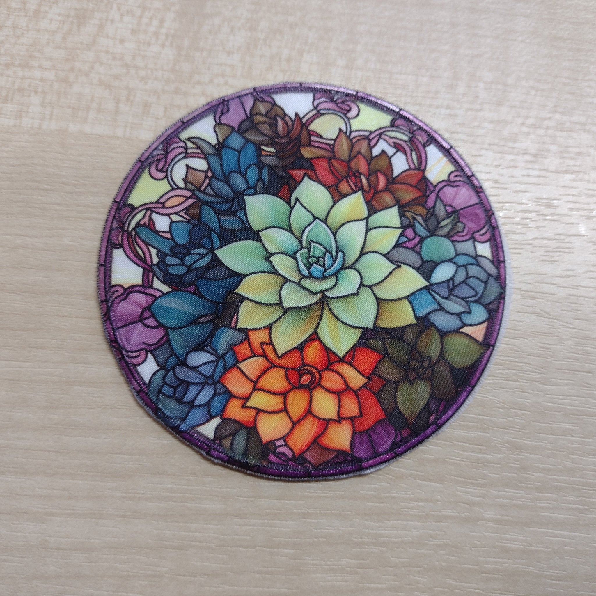 glass window succulent Motif Patch Stained Glass Window Theme Succulent plants – malenas patches