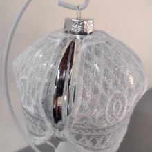 Christmas Ornament White & Silver 3d Lace Hot Air Balloon Decoration