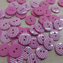 Buttons Plastic Round 2 Hole Candy Stripe 1.5cm (15mm)