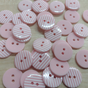 Buttons Plastic Round 2 Hole Candy Stripe 1.8cm (18mm)
