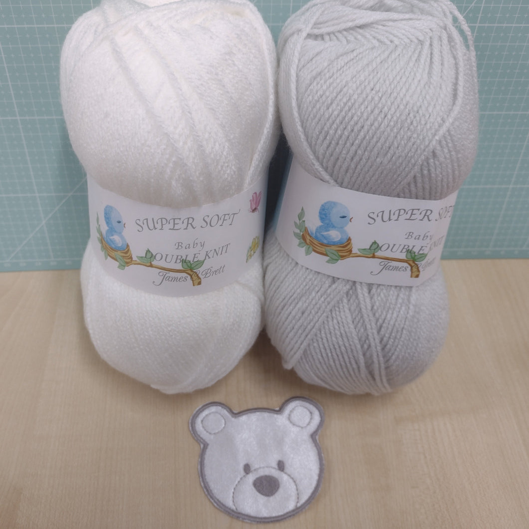 Baby Motif & DK Yarn Pack - Teddy Bear Face Design