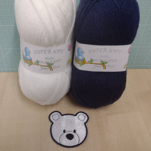 Motif & DK Yarn Pack - Teddy Bear Face Design