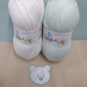 Baby Motif & DK Yarn Pack - Teddy Bear Face Design