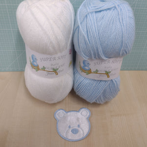 Motif & DK Yarn Pack - Teddy Bear Face Design