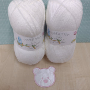 Baby Motif & DK Yarn Pack - Teddy Bear Face Design