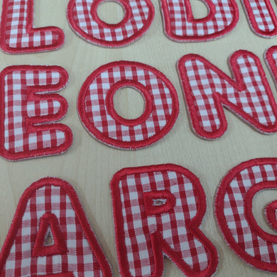 Motif Patch Font 23 Basic Baby Letters Woven Gingham