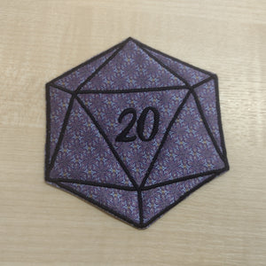 Motif Patch RPG Pattern Fabric D20 Dice